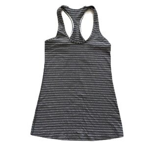 Sz6 Lululemon Cool Racerback Black/grey Microstripe EUC